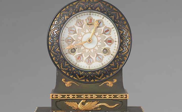 皇室ゆかりの名品】「置時計」清水南山、六角紫水、丸尾専太郎作 二大