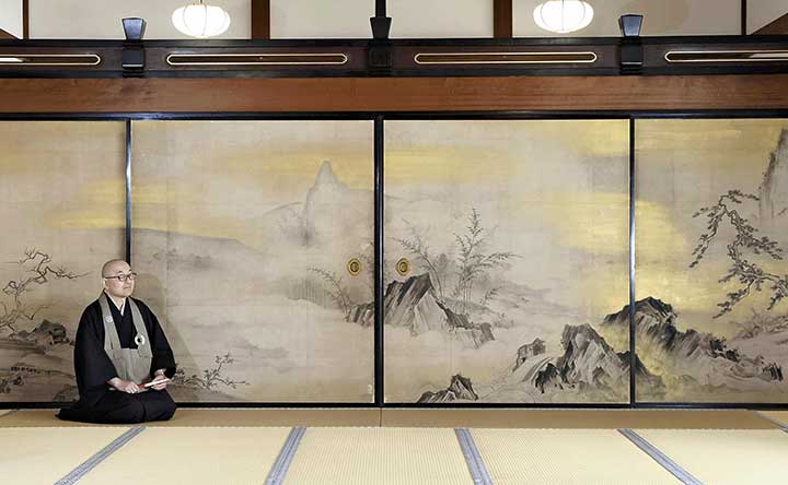 修理リポート】重要文化財「山水図襖（ふすま）」（京都・隣華院