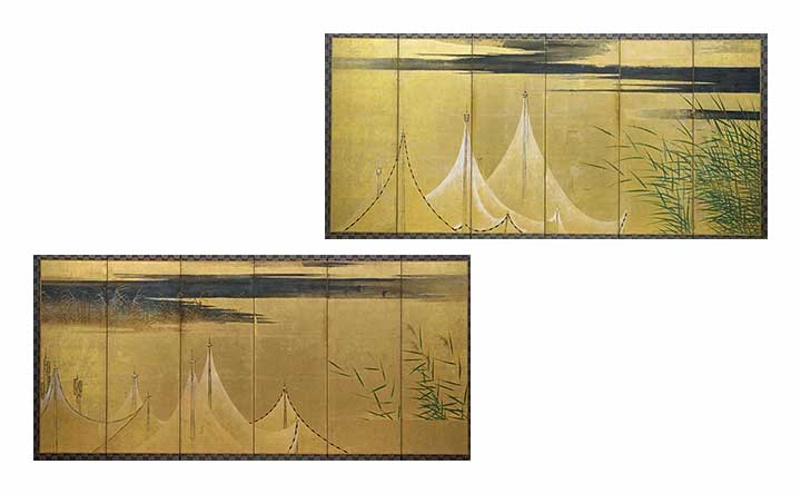 皇室の美】海北友松（かいほうゆうしょう）「網干図屏風（あぼしず